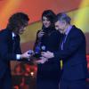 Salvatore Adamo a reçu des mains de Julien Doré une Victoire d'honneur lors de la 29e cérémonie des Victoires de la Musique, le 14 février 2014 au Zénith de Paris.