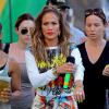 Jennifer Lopez sur le tournage d'un clip pour la "FIFA World Cup Brazil" à Fort Lauderdale, le 11 février 2014.