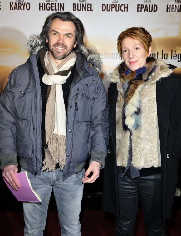 Aymeric Caron et Natacha Polony chroniqueurs de Laurent Ruquier - Avant-première du Film " Jappeloup " au Grand Rex à Paris le 26 février 2013.