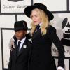 Madonna et son fils David Banda à la 56e cérémonie des Grammy Awards à Los Angeles, le 26 janvier 2014.