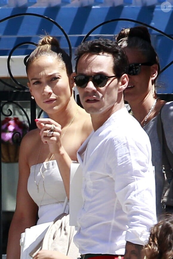 Jennifer Lopez et son ex Marc Anthony à Los Angeles, le 19 juin 2013.