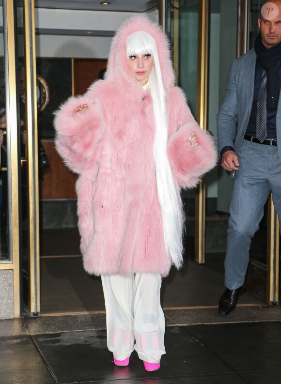 Lady Gaga et sa mère dans les rues de New York, le 18 février 2014.