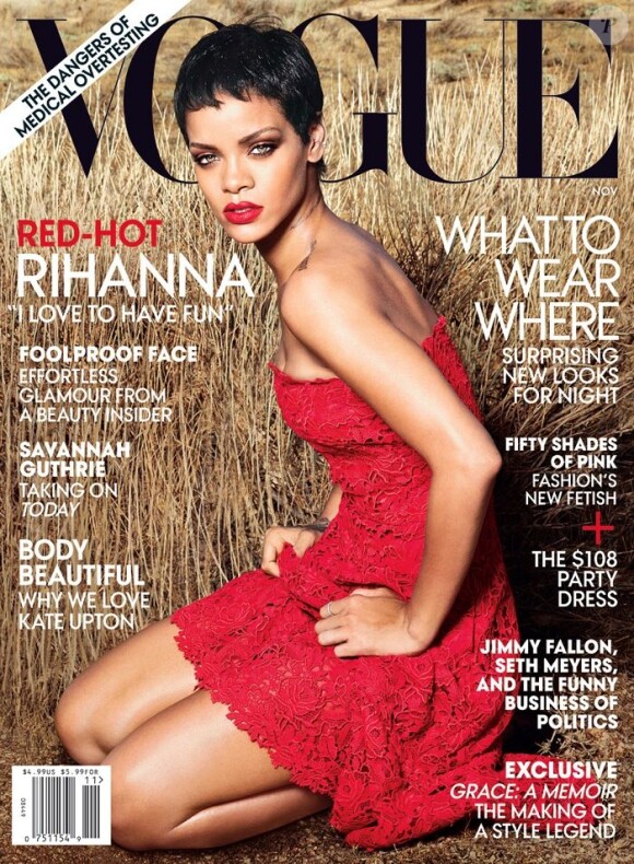 Rihanna en couverture du magazine Vogue. Novembre 2012.