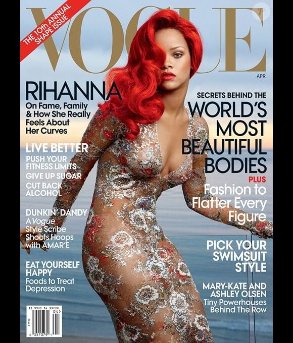 Rihanna en couverture du magazine Vogue. Avril 2011.