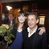 Nicolas Sarkozy et sa femme Carla Bruni sont allés dîner au restaurant "Aux Bons Enfants" à Cannes pour fêter la Saint Valentin, après le concert de Carla Bruni au palais des festivals à Cannes, le 14 février 2014