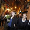Nicolas Sarkozy et sa femme Carla Bruni sont allés dîner au restaurant "Aux Bons Enfants" à Cannes pour fêter la Saint Valentin, après le concert de Carla Bruni au palais des festivals à Cannes, le 14 février 2014