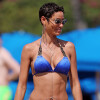 Nicole Murphy, surprise en plein tournage pour l'émission de télé-réalité Hollywood Exes sur une plage d'Hawaï. Le 23 février 2014.