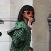 Rihanna arrive à l'Opéra National de Paris pour assister au défilé Stella McCartney. Paris, le 3 mars 2014.