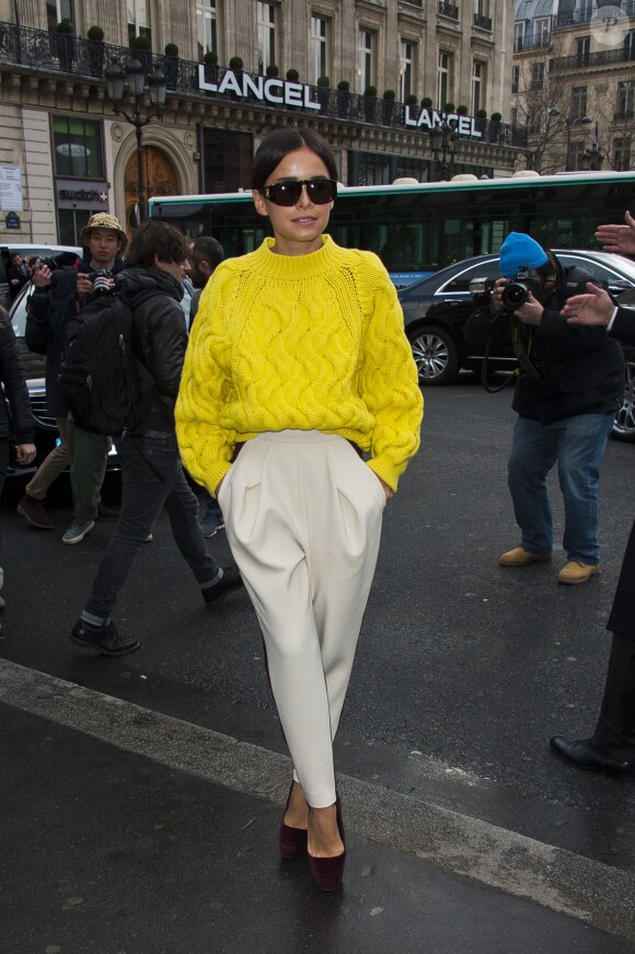 Miroslava Duma arrive à l'Opéra National de Paris pour assister au défilé Stella McCartney. Paris, le 3 mars 2014.