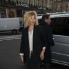 Clémence Poésy arrive à l'Opéra National de Paris pour assister au défilé Stella McCartney. Paris, le 3 mars 2014.
