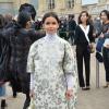 Miroslava Duma arrive au Grand Palais pour assister au défilé Chloé. Paris, le 2 mars 2014.