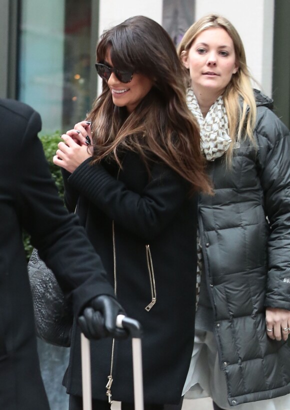 Lea Michele à la sortie de son hôtel à New York, le 4 mars 2014.