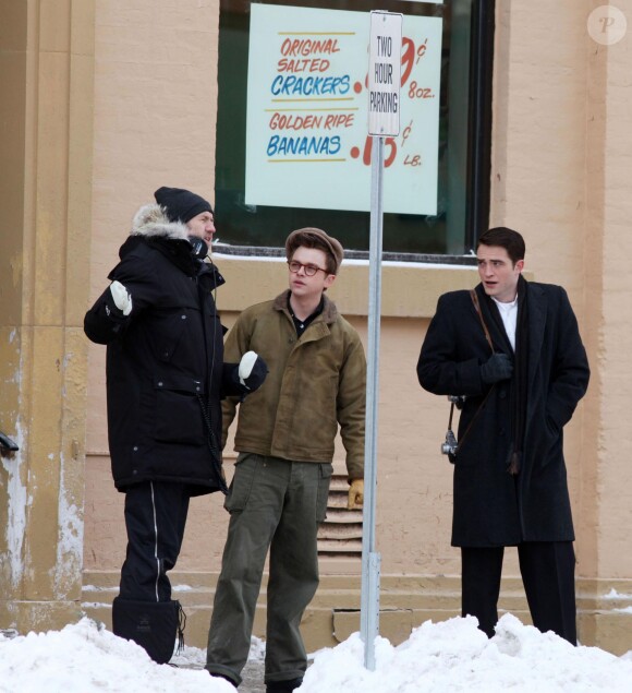 Robert Pattinson et Dane DeHaan sur le tournage du film "LIFE" à Toronto, le 4 mars 2014.