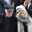 Marcel Amont et sa femme aux obsèques de Frank Alamo en l'eglise de St-Germain-des-Pres à Paris - octobre 2012