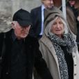 Marcel Amont et sa femme aux obsèques de Frank Alamo en l'eglise St-Germain-des-Pres à Paris le 18 octobre 2012