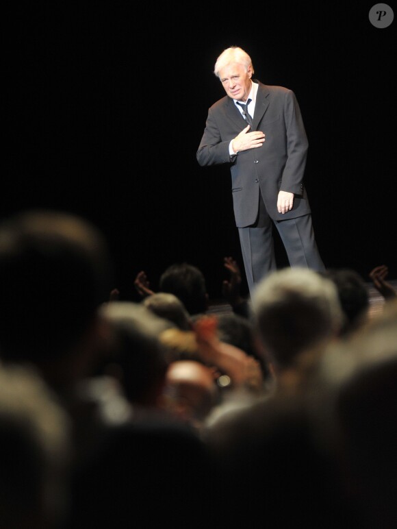 Guy Bedos - Dernier spectacle à l'Olympia, intitulé pour l'occasion "La der des der" à Paris. Le 23 décembre 2013.