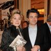 Grâce de Capitani et son compagnon Jean-Pierre Jacquin lors du gala Enfance Majuscule, salle Gaveau à Paris le 10 mars 2014