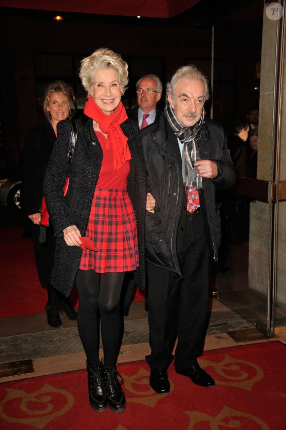 Danièle Gilbert et son mari Patrick Semana -lors du gala Enfance Majuscule, salle Gaveau à Paris le 10 mars 2014