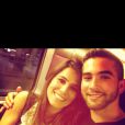 Karine Ferri et Kendji dans le train après le showcase The Voice à Nantes le 12 mars 2014