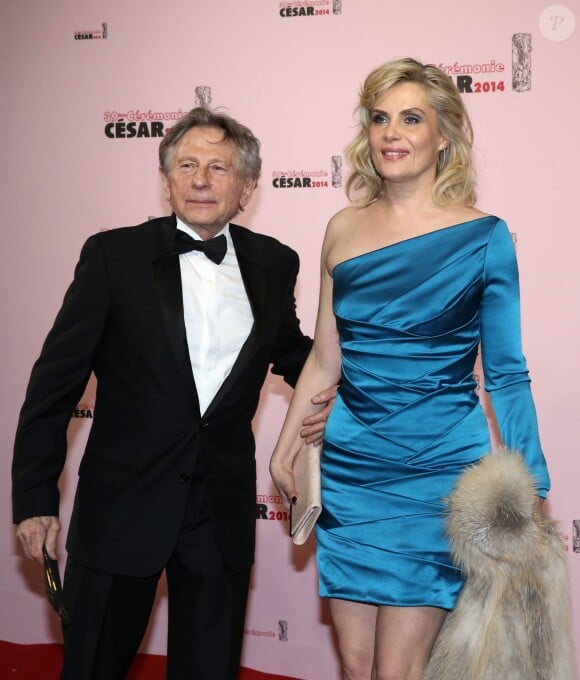Roman Polanski et sa femme Emmanuelle Seigner lors des César 2014