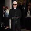 Karl Lagerfeld assiste à l'ouverture de sa nouvelle boutique sur Regent Street. Londres, le 13 mars 2014.