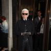 Karl Lagerfeld assiste à l'ouverture de sa nouvelle boutique sur Regent Street. Londres, le 13 mars 2014.