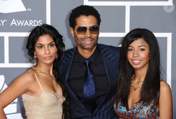 Eric Benet, Manuela Testolini et sa fille  India posent lors des Grammy Awards en 2009