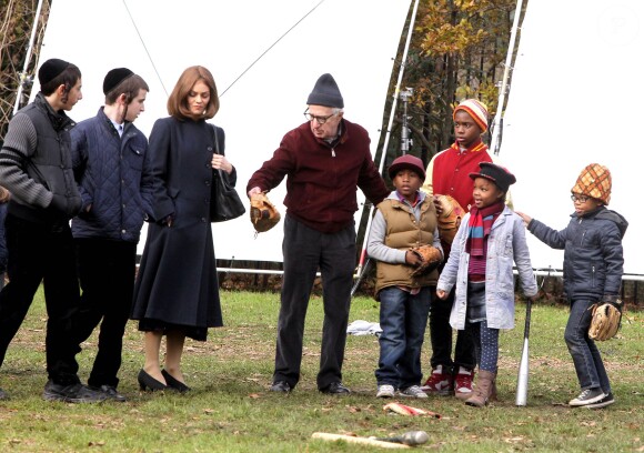 Woody Allen et Vanessa Paradis sur le tournage d'Apprenti Gigolo à New York le 14 novembre 2012