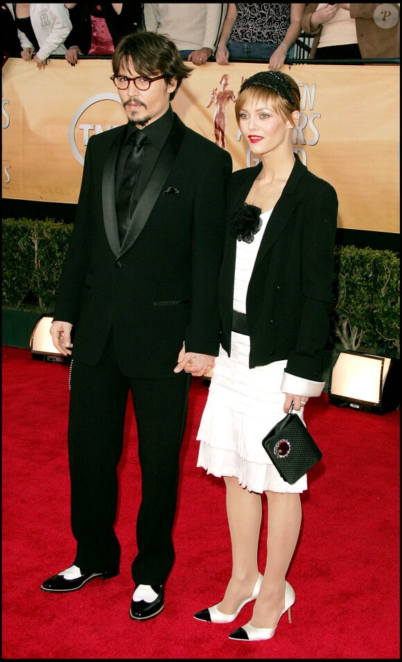 Johnny Depp et Vanessa Paradis lors des Screen Actors Guild Awards à Los Angeles le 5 février 2005