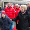La princesse Beatrix des Pays-Bas se joignait à la famille royale de Norvège le 9 mars 2014 à Oslo-Holmenkollen pour l'étape annuelle de la Coupe du monde de saut à ski.