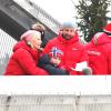 Le prince Haakon et la princesse Mette-Marit de Norvège à Holmenkollen le 9 mars 2014 pour la Coupe du monde de saut à ski.