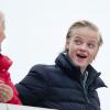 La princesse Mette-Marit de Norvège avec son fils Marius à Holmenkollen le 9 mars 2014 pour la Coupe du monde de saut à ski.