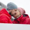 Le prince héritier Haakon et la princesse Mette-Marit de Norvège en amoureux à Holmenkollen le 9 mars 2014 pour la Coupe du monde de saut à ski.