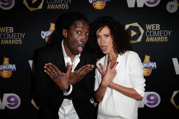 Noom et Amelle Chahbi à la cérémonie "Les Web Comedy Awards" à Bobino. Le 21 mars 2014