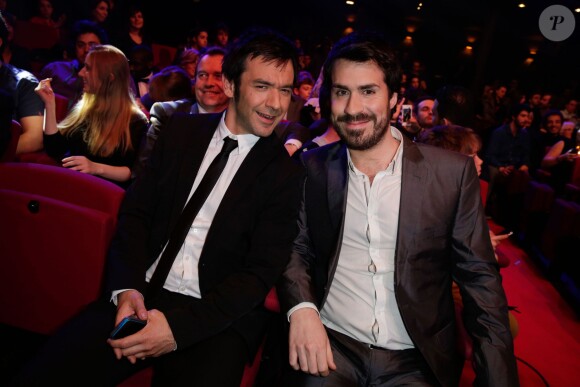 Thomas VDB et Simon Astier à la cérémonie "Les Web Comedy Awards" à Bobino. Le 21 mars 2014