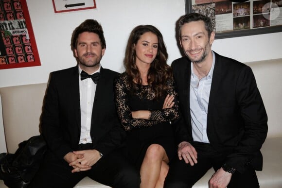 Grégoire Ludig, Alice David et Vincent Desagnat à la cérémonie "Les Web Comedy Awards" à Bobino. Le 21 mars 2014