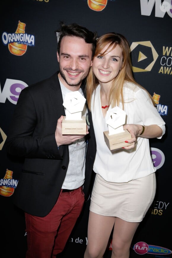 Jerome Niel et Alison Wheeler à la cérémonie "Les Web Comedy Awards" à Bobino. Le 21 mars 2014