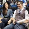 Cristiano Ronaldo et sa compagne Irina Shayk lors d'un match de basket à Madrid le 20 mars 2014