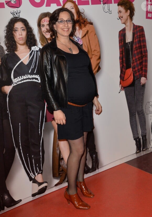 Mona Achache, la réalisatrice, enceinte lors de l'avant-première du film "Les Gazelles" au Gaumont Opéra à Paris, le 24 mars 2014