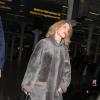 Kylie Minogue arrive à la gare de Londres en provenance de Paris, le 20 mars 2014.