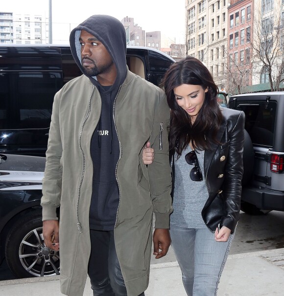 Kanye West et Kim Kardashian à New York, le 25 mars 2014.