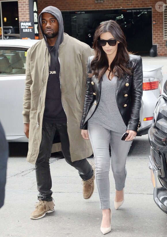 Kanye West et Kim Kardashian à New York, le 25 mars 2014.