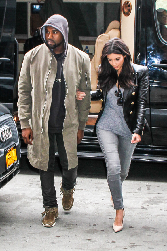 Kanye West et Kim Kardashian à New York, le 25 mars 2014.