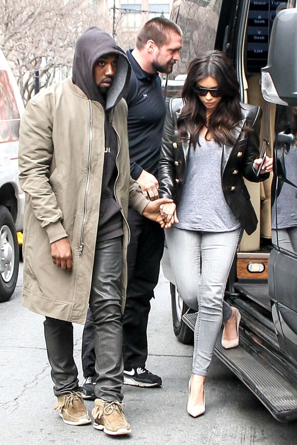 Kanye West et Kim Kardashian à New York, le 25 mars 2014.