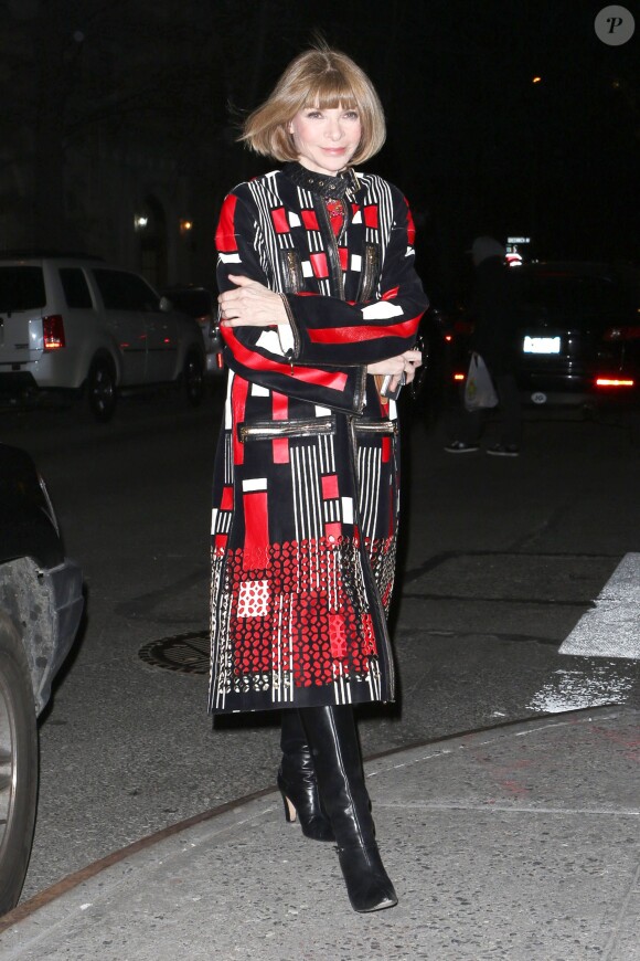 Anna Wintour se rend au Waverly Inn à New York, le 25 mars 2014.