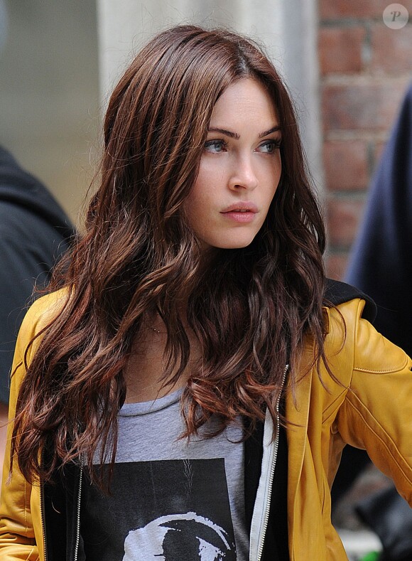 Megan Fox sur le tournage de "Teenage Mutant Ninja Turtles" à New York, le 9 mai 2013.