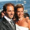 Ingrid Chauvin et son mari Thierry Peythieu au Cap-Ferret, le 27 août 2011.