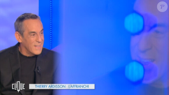 Thierry Ardisson sur le plateau de Clique. Emission diffusée sur Canal+, le samedi 29 mars 2014.