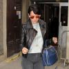 Lily Allen quitte le Queen Elizabeth Hall à l'issue de son intervention pour le Vogue Festival. Londres, le 30 mars 2014.