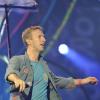 Chris Martin leader de Coldplay en concert le 1er juin 2012